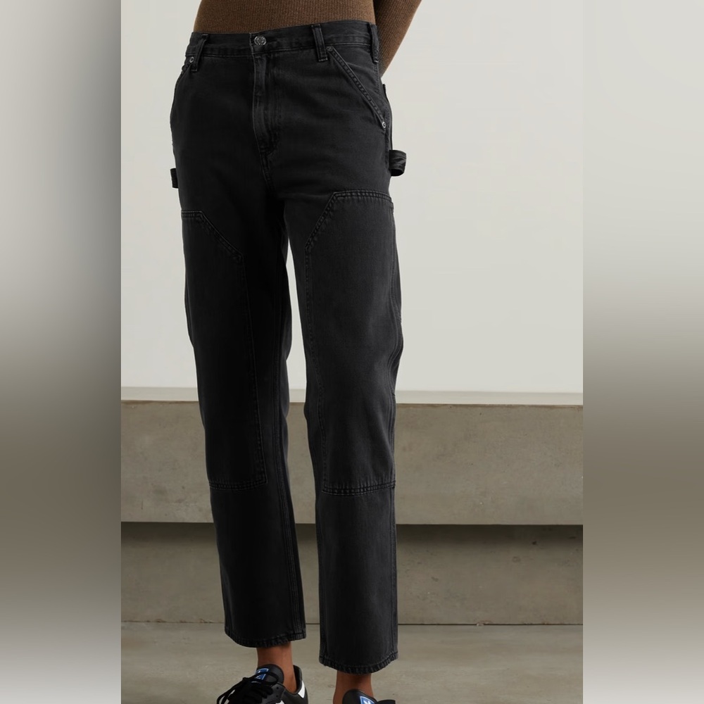 Agolde Black Cargo Pants Straight Leg Utility